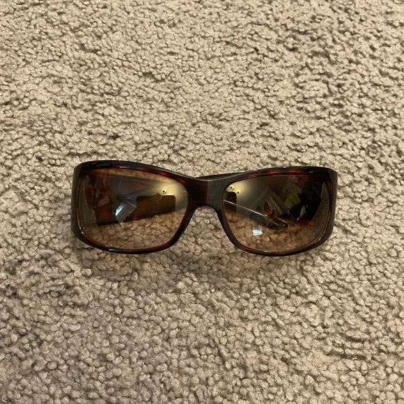 Christian Dior Vintage D Logo Brown Wrap Around Sunglasses  display picture 2